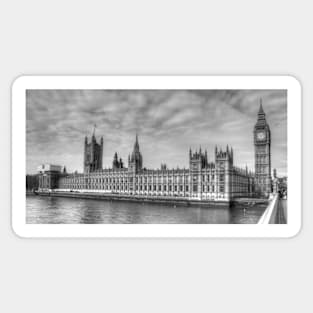 Tower Of Big Ben & Houses Of Parliament in Black & White Sticker